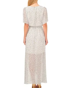 Women CeCe Smocked Waist Flowy Sleeve Maxi Dress