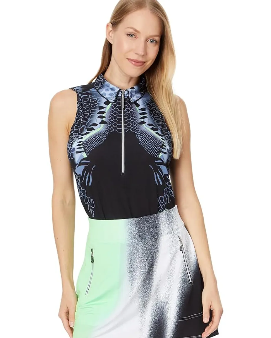 Jamie Sadock Snake Sleeveless Top Jet Discount