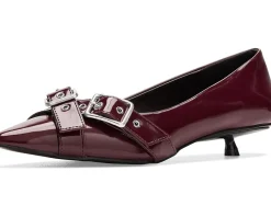 Free People So 90s Kitten Heels Cabernet Vegan Leather Hot