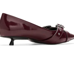 Free People So 90s Kitten Heels Cabernet Vegan Leather Hot