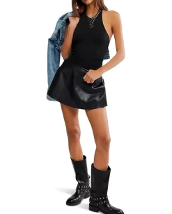 Free People So Sleek Cami Black Hot