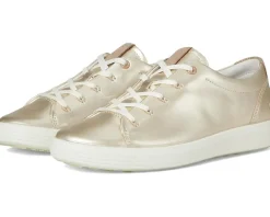 ECCO Soft 7 Floral Sneaker Pure White Gold Floral Trim Clearance