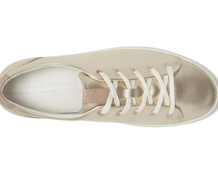 ECCO Soft 7 Floral Sneaker Pure White Gold Floral Trim Clearance