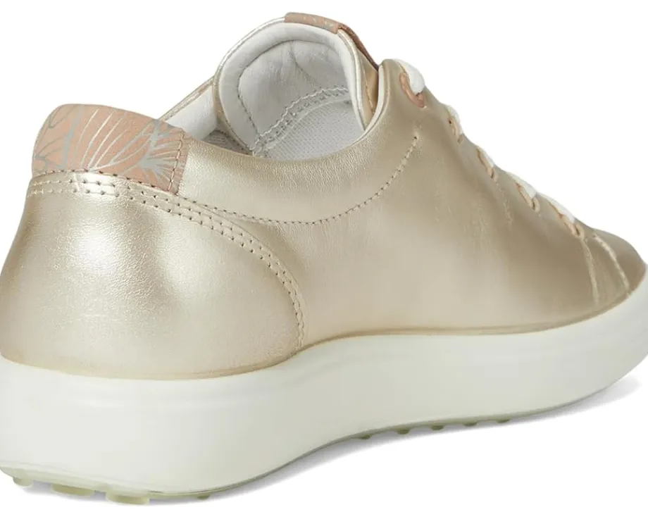ECCO Soft 7 Floral Sneaker Pure White Gold Floral Trim Clearance