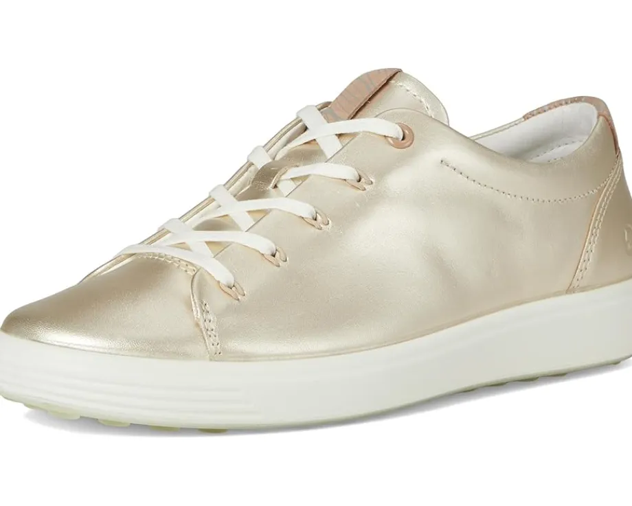 ECCO Soft 7 Floral Sneaker Pure White Gold Floral Trim Clearance