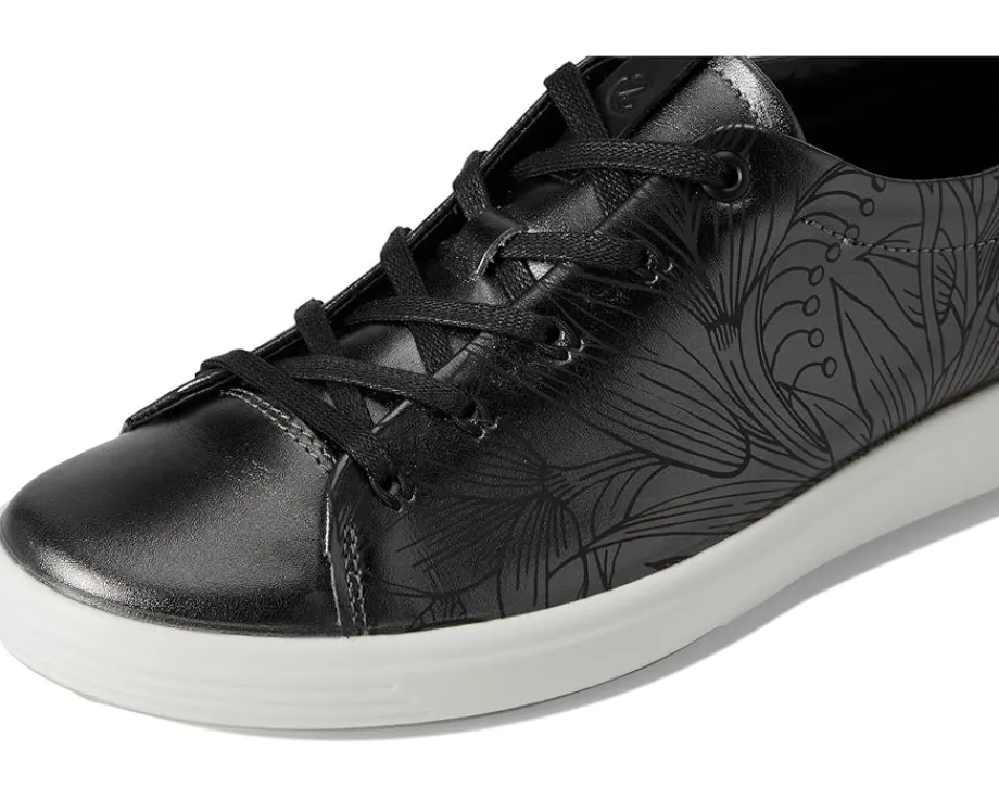 ECCO Soft 7 Floral Sneaker Silver Metallic Floral