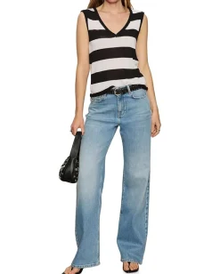 Sanctuary Soft V-neck Shell Chalk/Black Stripe Online