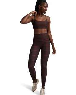 Beyond Yoga Softmark Slim Racerback Bra Dark Cherry Preppy Plaid New