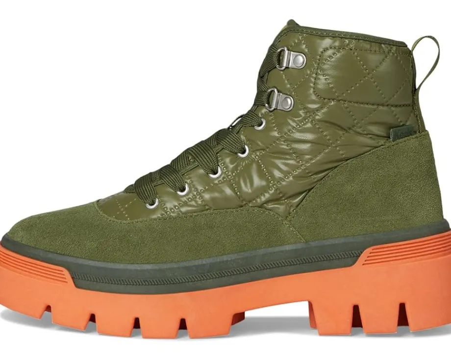 Keds Soho Boots Green/Coral Quilted Nylon Clearance