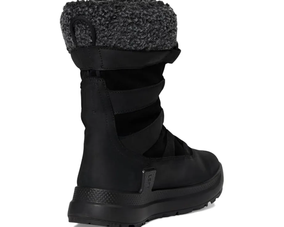 ECCO Sport Solice Waterproof High Snow Boots Black Nubuck Primaloft Outlet