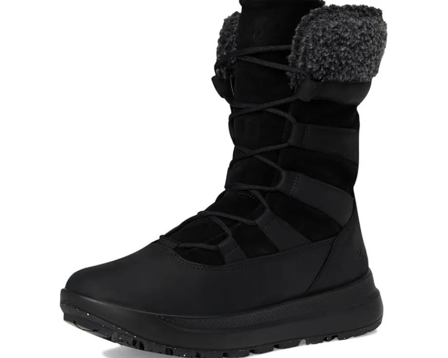 ECCO Sport Solice Waterproof High Snow Boots Black Nubuck Primaloft Outlet