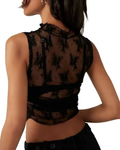 Free People Solid Nice Try Muscle Tank Black Best