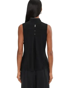 Women Jamie Sadock Solid Sleeveless Polo In Cloud Fabric
