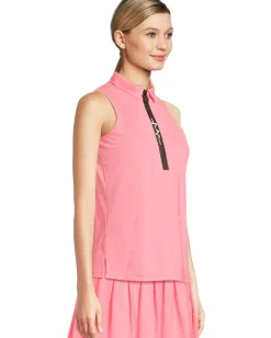 Jamie Sadock Solid Sleeveless Top Flamingo Pink New