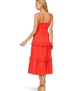 Women Adrianna Papell Solid Tiered Midi Dress