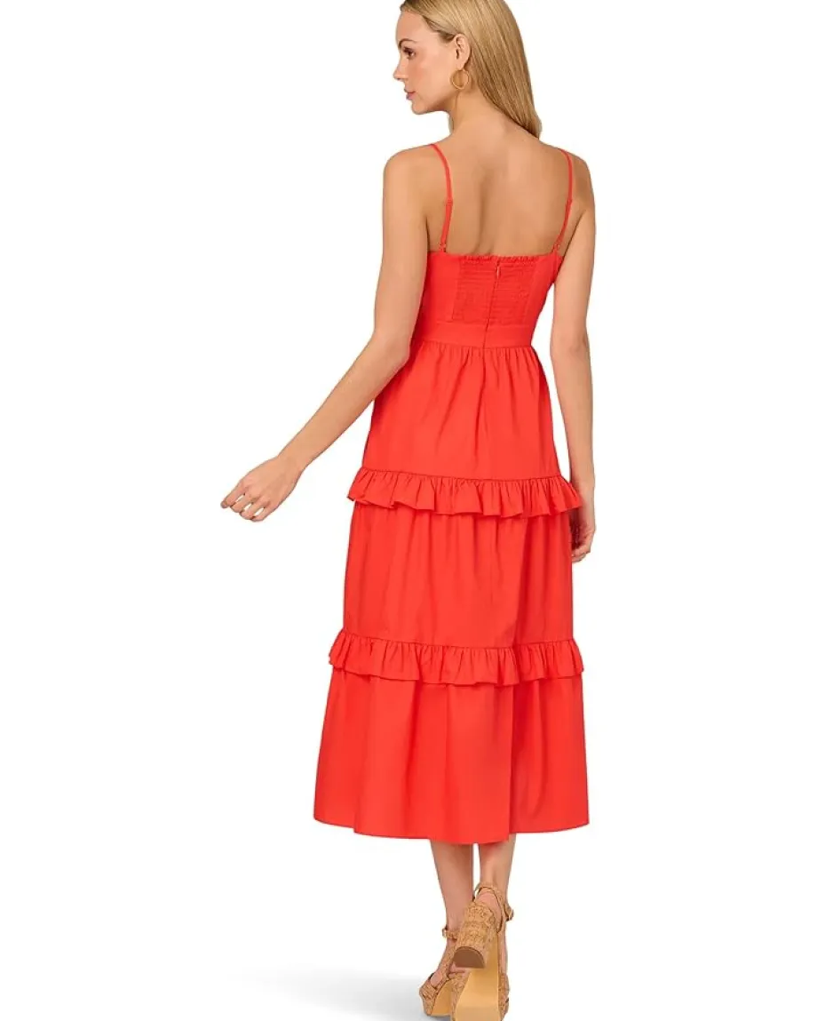 Women Adrianna Papell Solid Tiered Midi Dress