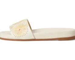 Jack Rogers Somerset Slide - Nappa/Raffia Ivory/Natural Sale