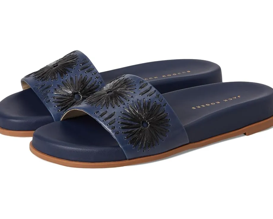 Women Jack Rogers Somerset Slide - Nappa/Raffia