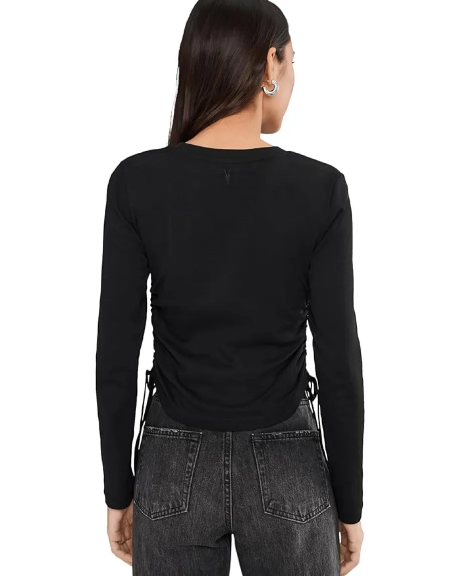 AllSaints Sonny Long Sleeve Tee Black New
