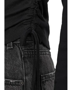 AllSaints Sonny Long Sleeve Tee Black New