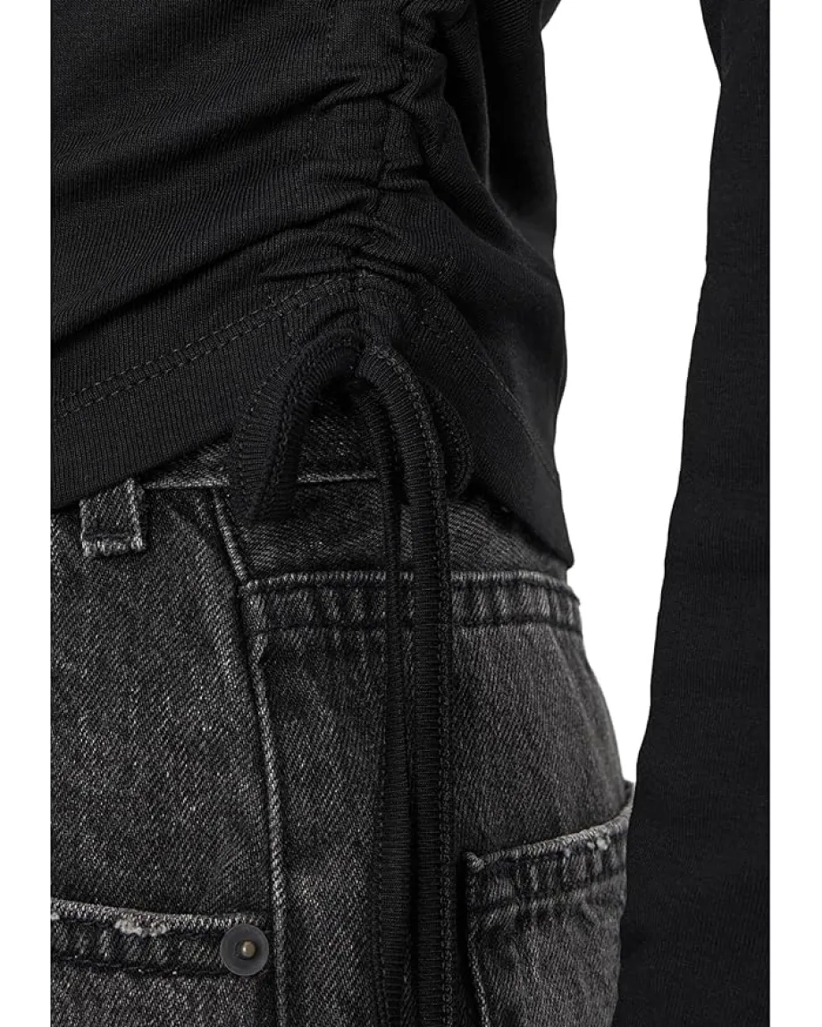 AllSaints Sonny Long Sleeve Tee Black New