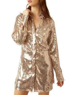 Free People Sophie Sequin Mini Champagne Hot
