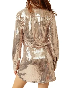 Free People Sophie Sequin Mini Champagne Hot