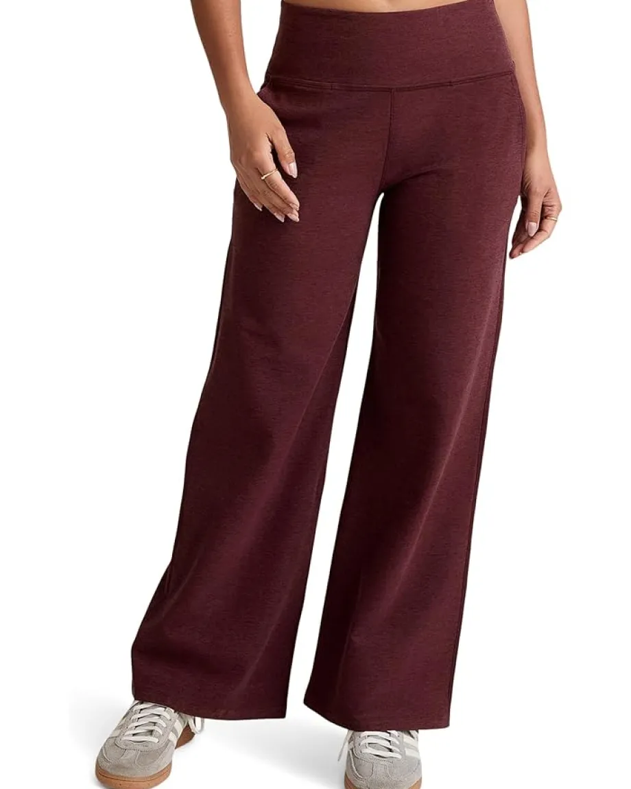 Beyond Yoga Spacedye Laid Back Wide Leg Pants Midnight Burgundy Heather Best