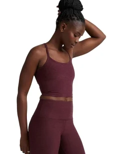 Beyond Yoga Spacedye Slim Racerback Cropped Tank Midnight Burgundy Heather Discount