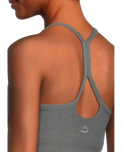Beyond Yoga Spacedye Slim Racerback Cropped Tank True Gray Heather New