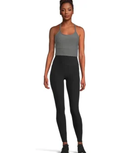 Beyond Yoga Spacedye Slim Racerback Cropped Tank True Gray Heather New