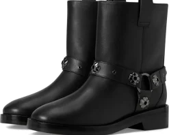 Women Kate Spade New York Spade Flower Stud Smooth Leather Moto Boots