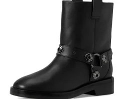 Women Kate Spade New York Spade Flower Stud Smooth Leather Moto Boots
