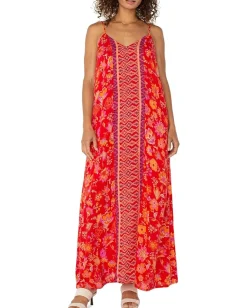 Women Liverpool Los Angeles Spaghetti Strap Woven Maxi Dress
