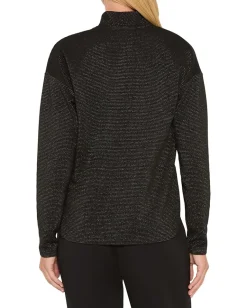 NIC+ZOE Sparkle Stripe Everyday Top Black Mix