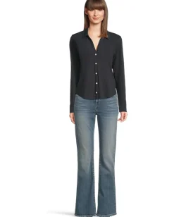 Women Lilla P Split Collar Button-Down