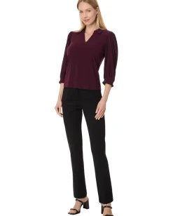 Women CeCe Split Neck 3/4 Sleeve Knit Top