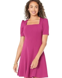 Donna Morgan Square Neck Scuba Crepe Mini Dress Raspberry Best
