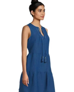 Tommy Bahama St.Lucia Sleeveless Tier Dress Indigo Tide Discount