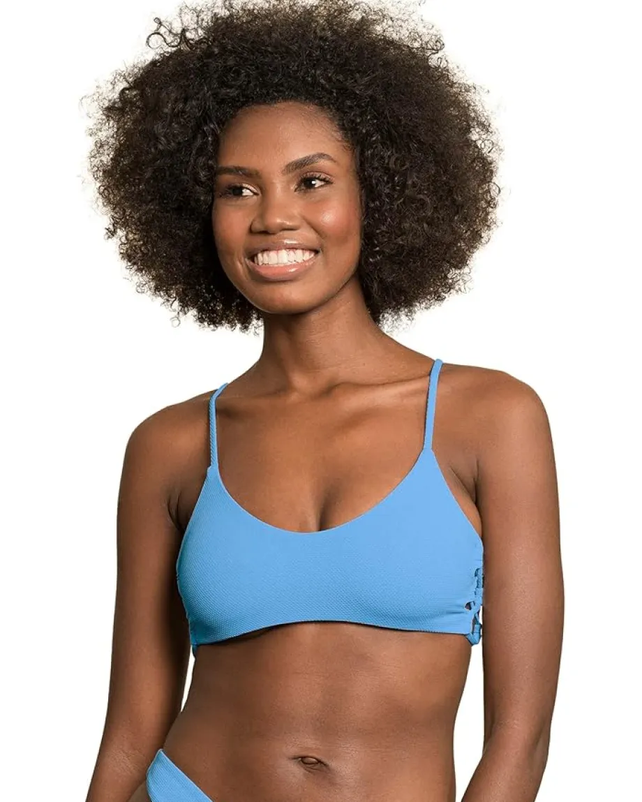 Maaji Stone Glitter Sporty Bralette Top Blue Outlet