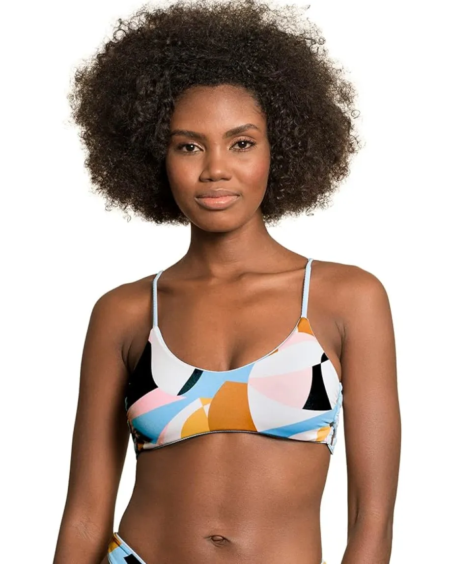 Maaji Stone Glitter Sporty Bralette Top Blue Outlet