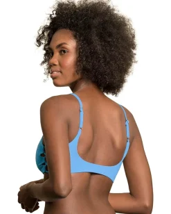 Maaji Stone Glitter Sporty Bralette Top Blue Outlet