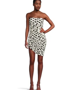 Norma Kamali Strapless Diana Mini Dress Paint Dots Best