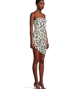 Norma Kamali Strapless Diana Mini Dress Paint Dots Best