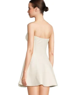 Norma Kamali Strapless Grace Mini Dress Cream Sale