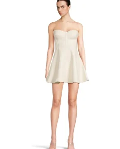 Norma Kamali Strapless Grace Mini Dress Cream Sale