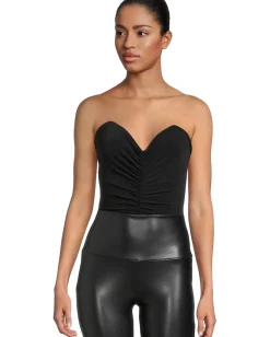 Norma Kamali Strapless Shirred Front Mio Black Hot