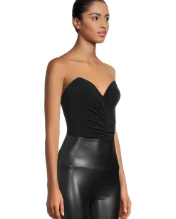 Norma Kamali Strapless Shirred Front Mio Black Hot