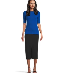 Women Lauren Ralph Lauren Stretch Cotton Boatneck Tee