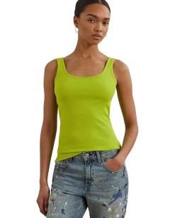 Lauren Ralph Lauren Stretch Cotton Tank Top Lime Chartreuse Online